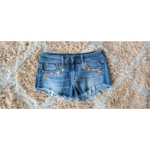 AE American Eagle Jeweled‎ Pocket Frayed - Picture 1 of 6